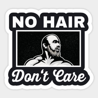 No hair don't care man with beard and bald head Sticker